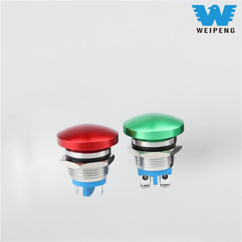 16mm Mushroom Head Metal Waterproof Push Button Switch