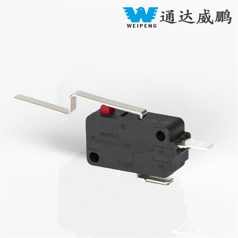 2-Pin 16A Arc-shaped လက်ကိုင်ဖုန်မှုန့်-လက်ရှိ အပူချိန်မြင့် Micro Switch