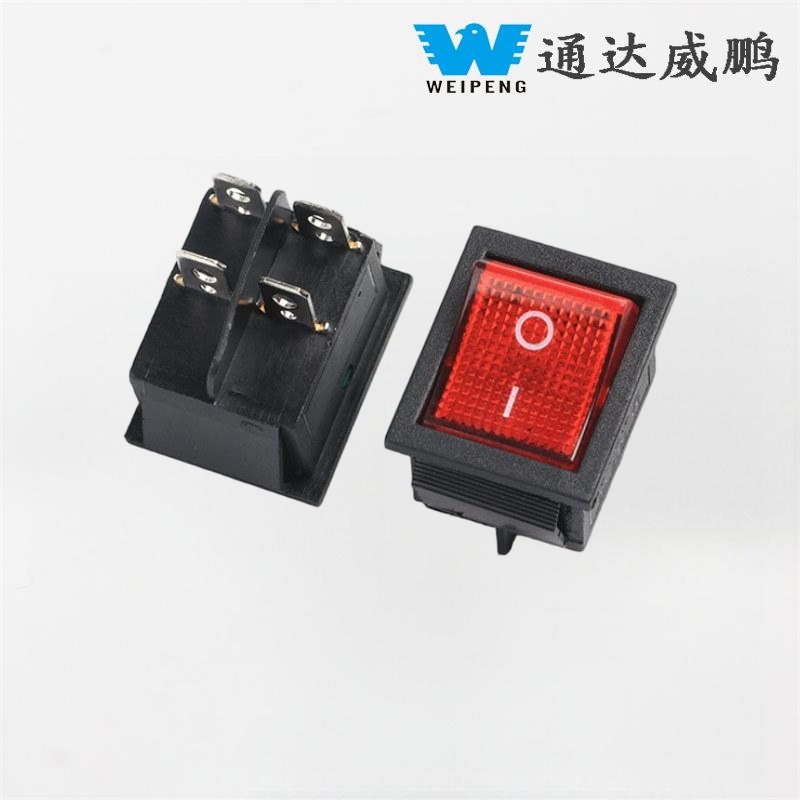 Kcd4 Rocker Switch 30A Four-Terminal ကိုအလင်းဖြင့်