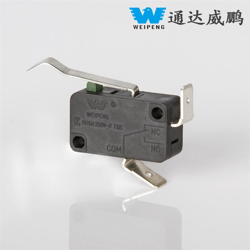 Two-Pin Silver Contact Limit Micro Switch with Handle Solderable
