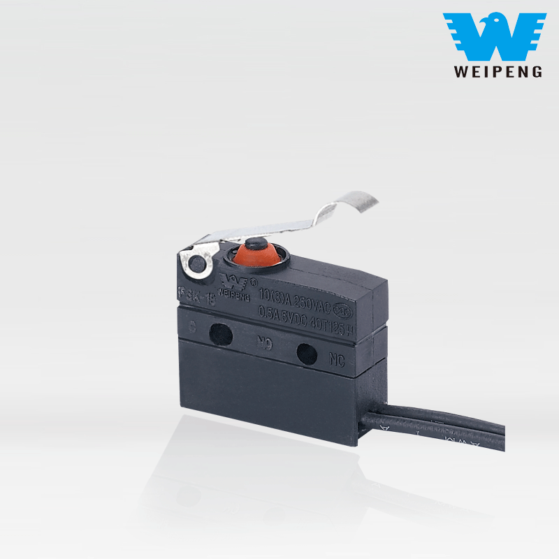 Weipeng 10A Angled Lever Side-Exit IP67 အလုံပိတ် ရေစိုခံ Micro Switch