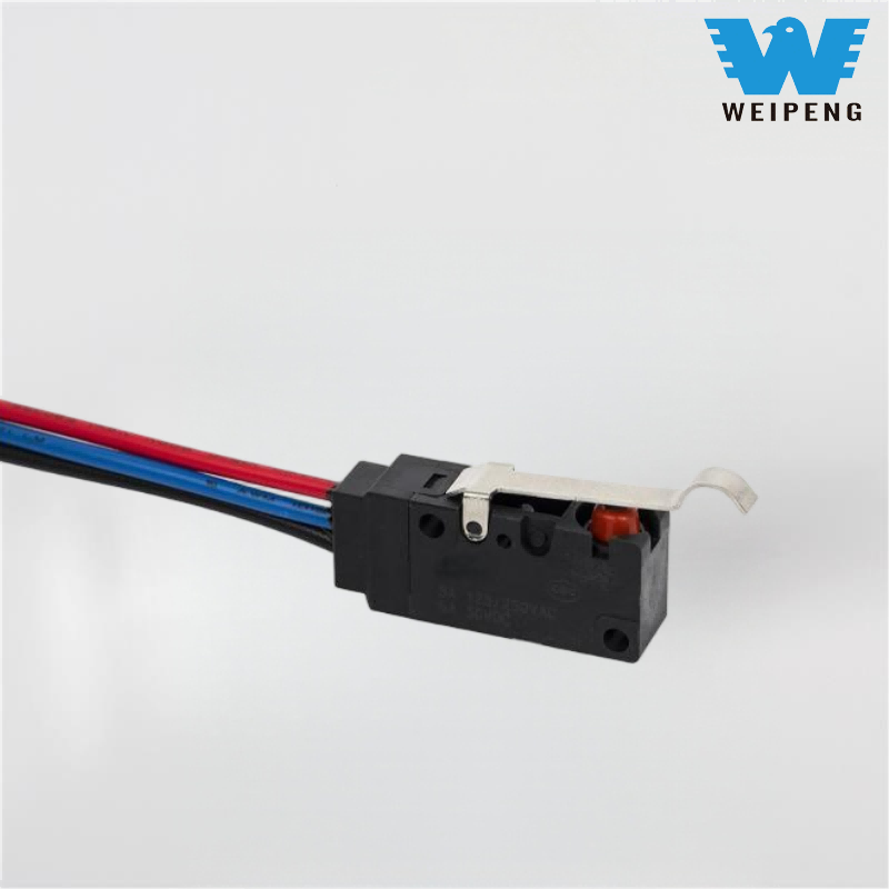 Weipeng ရေစိုခံ micro switch ကို Bent လက်ကိုင်နှင့်ဝါယာကြိုးနှင့်အတူ